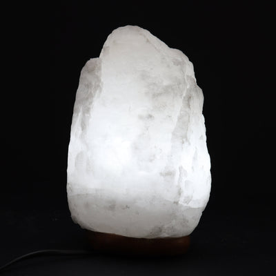 Himalayan Salt Lamp On Wooden Base 2-3kg With UK Plug.