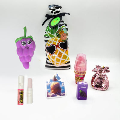 Funky Pineapple Birthday Party Goody Bags With Toys And Sweets For Boys And Girls.