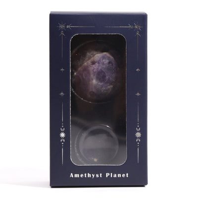 Amethyst Jupiter Planet Ornament Decoration On A Sola Stand.