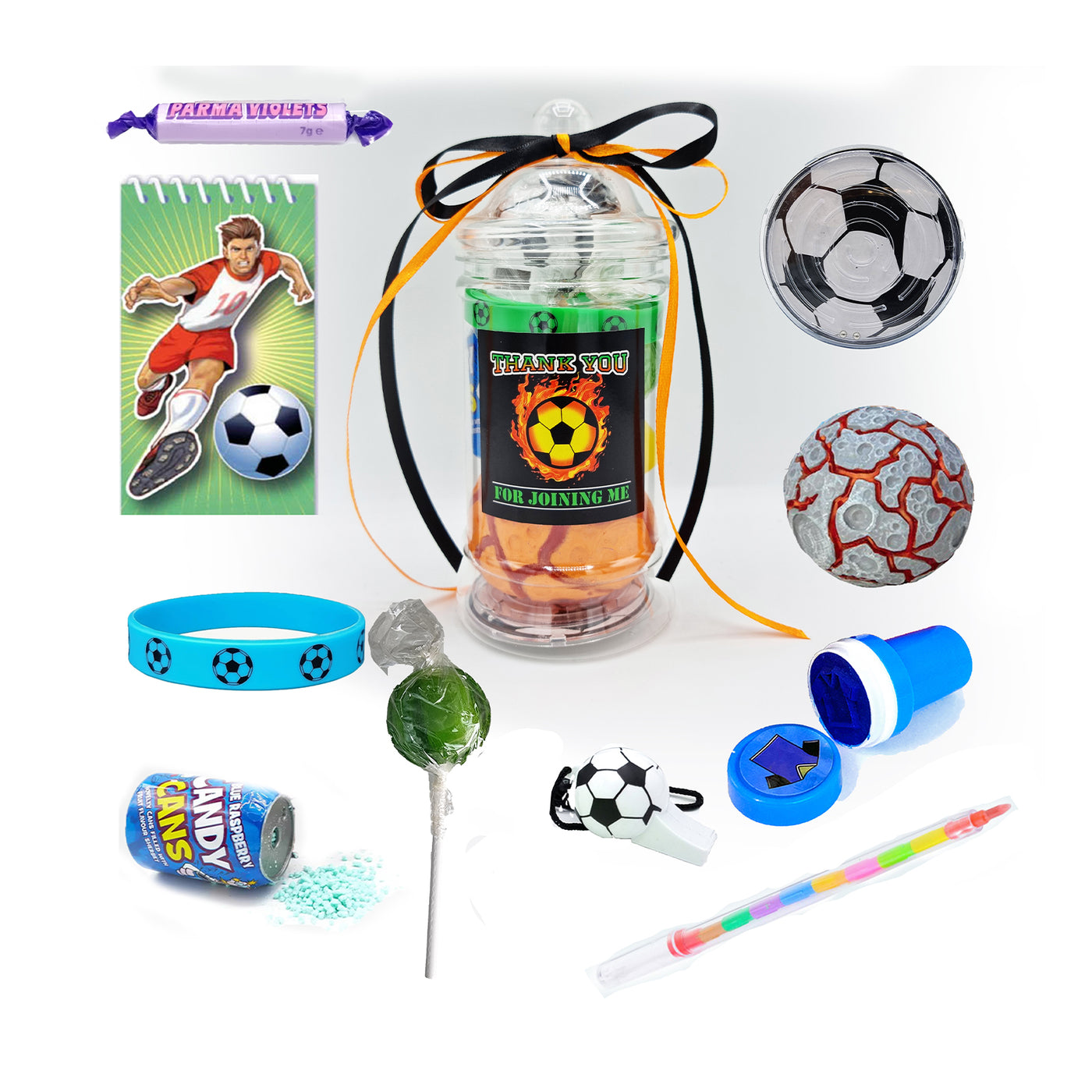 Pre Filled Unisex Birthday Flaming Football Party Goody Bags For Boys And Girls, Favours, Gifts, Treats.