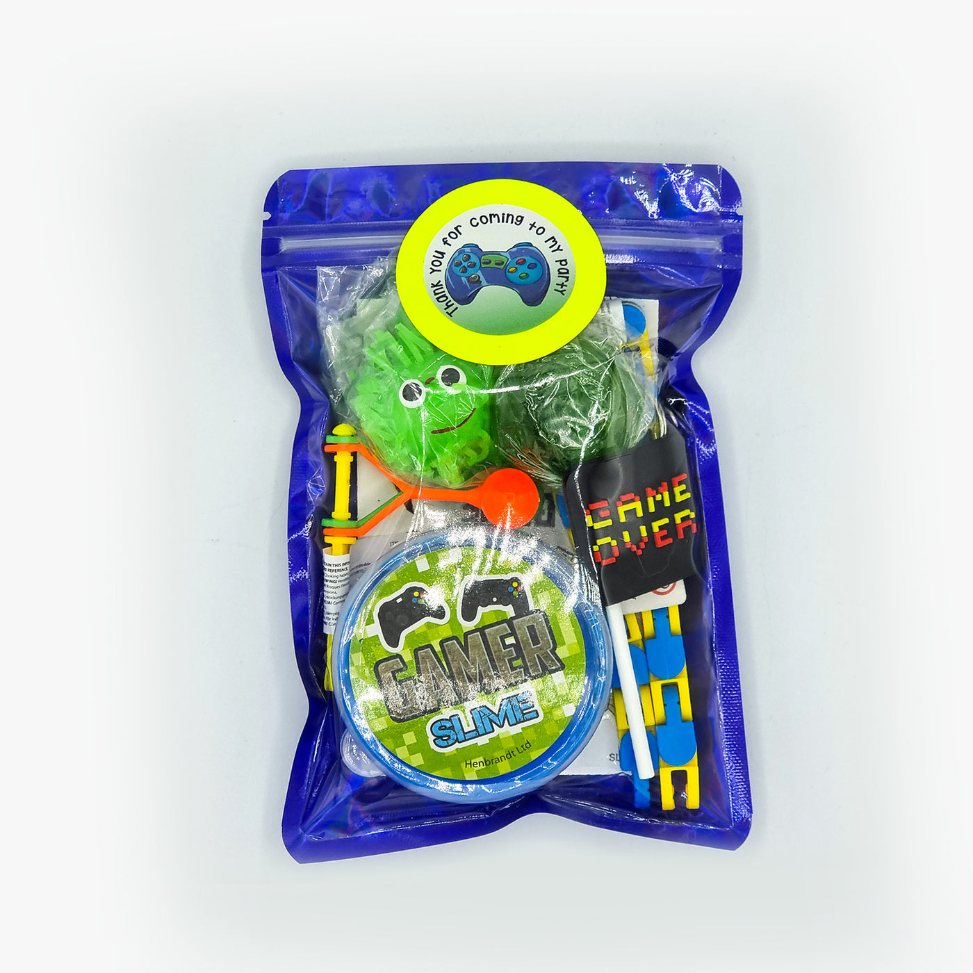 Boys Girls Neon Blue Pre Filled Birthday Gamer Party Goody Bags With Toys And Sweets, Favours, Gifts, Treats.