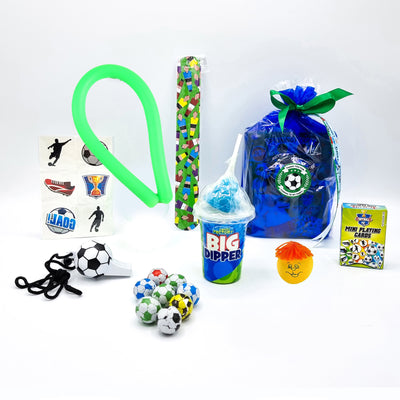 Pre-filled Children's Football Party Bags, Football Goody Bags, Party Favours With Sweets And Toys.