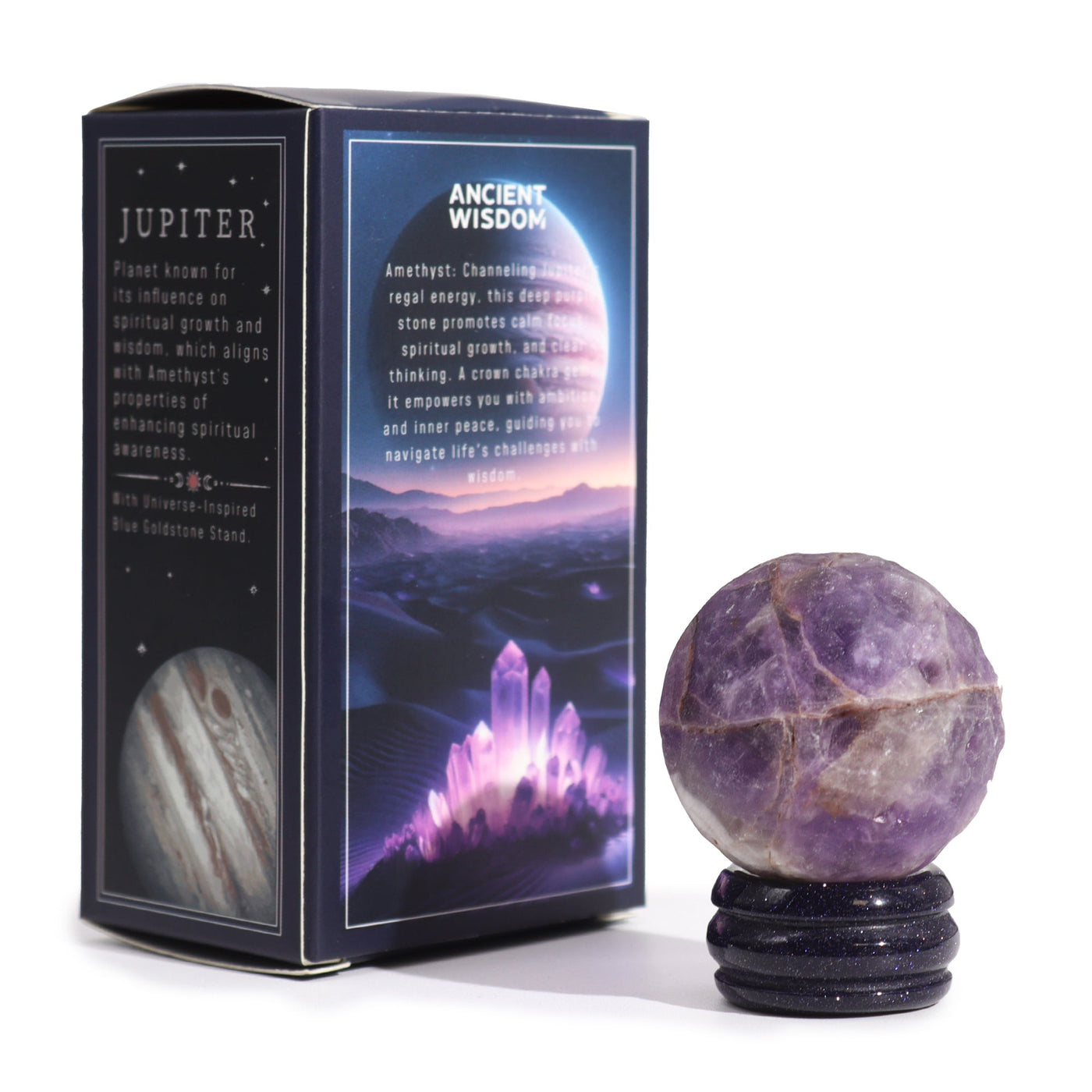 Amethyst Jupiter Planet Ornament Decoration On A Sola Stand.