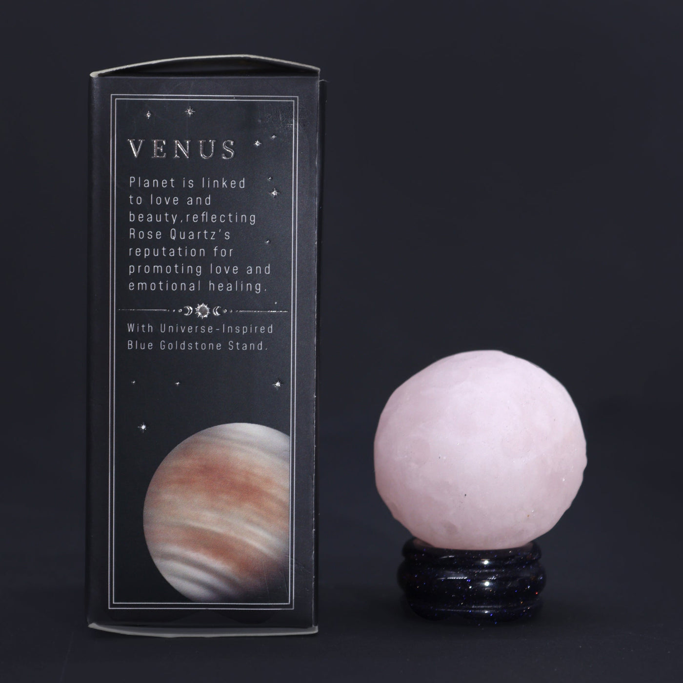 Rose Quartz Venus Planet Ornament Decoration On A Sola Stand.