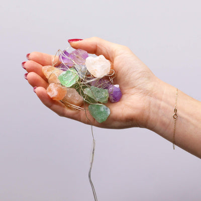 Gemstone Mixed Rock String Fairy Lights