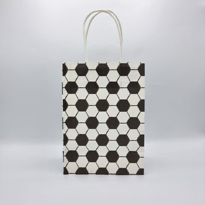 Set Of 6 Black And White Football Party Favours Treat Bags 