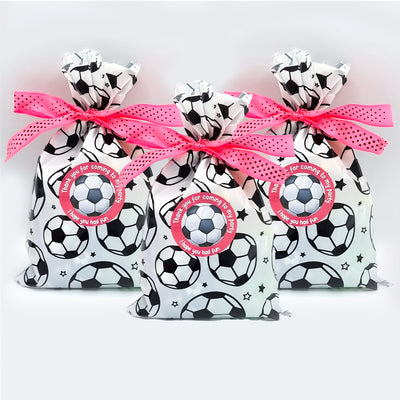 Pre Filled Girls Pink Football Birthday Party Goody Bags With Toys And Sweets, Favours, Gifts, Treat Bags.