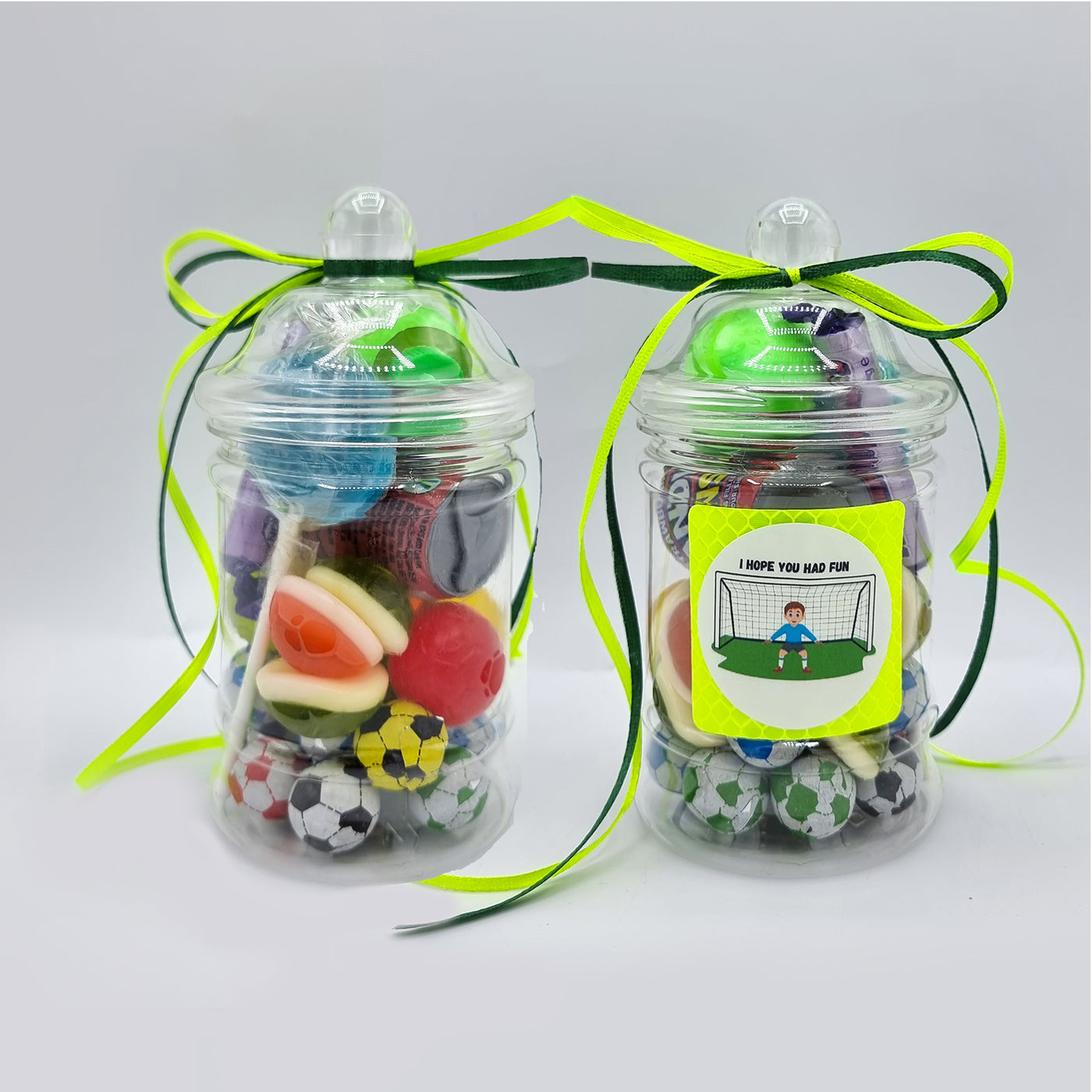 Pre Filled Children Football Birthday Party Goody Bags With Sweets, In Vintage Style Jars, Favours, Gifts.