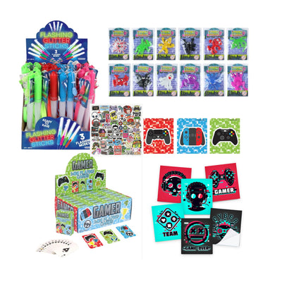 Children Pre Filled Birthday Gamer Party Goody Bags, Party Favours With Toys And Sweets.