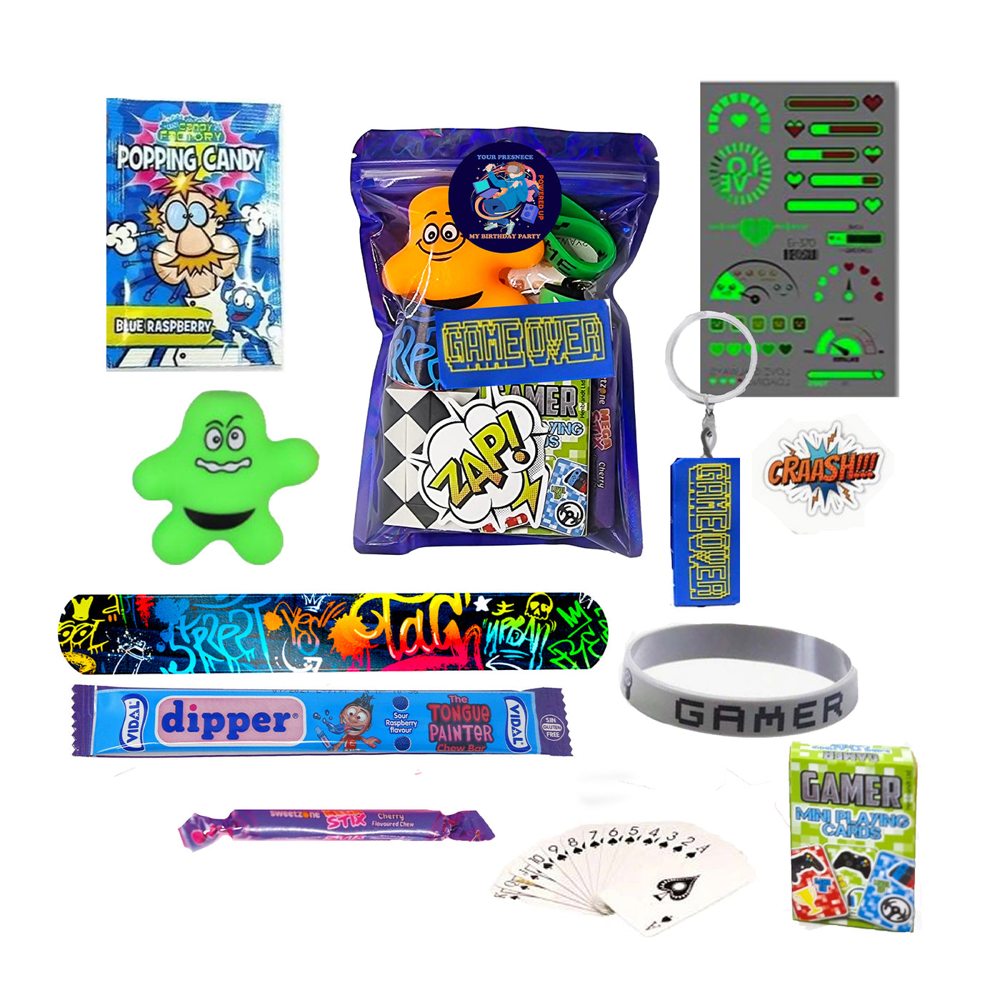 Pre Filled Boys Birthday Tech Gamer Party Goody Bags With Toys And Sweets, Party Favours For Kids.