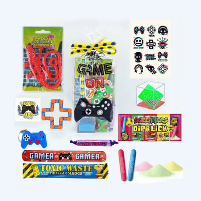 Pre Filled Birthday Gamer Party Goody Bags With Toys And Sweets, Party Favours For Boys And Girls.