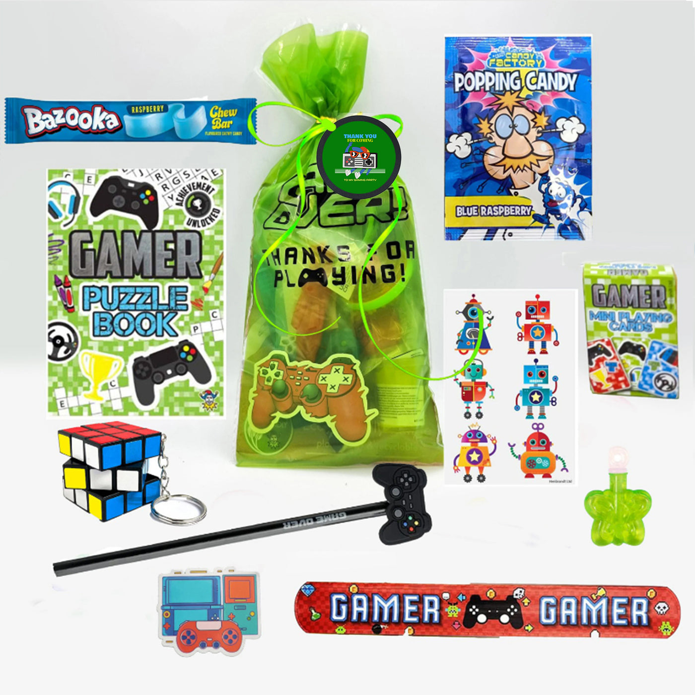 Ready Made Gamer Birthday Party Goody Bags With TRoys And Sweets. Party Favours For Boys And Girls.
