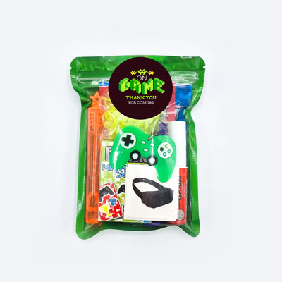 Ready Made Children Green Mini Gamer Birthday Party Goody Bags For Boys And Girls, Favours Gifts, Treats.