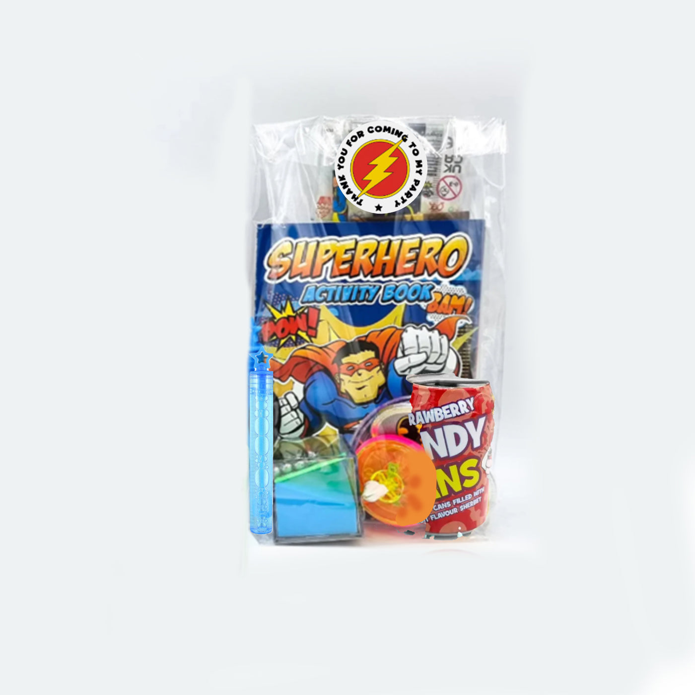 Pre-Filled Superhero Party Bags With Toys And Sweets For Boys.