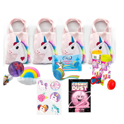 Pre Filled Girls Rainbow Birthday Unicorn Party Goody Bags Favours With Toys And Sweets.