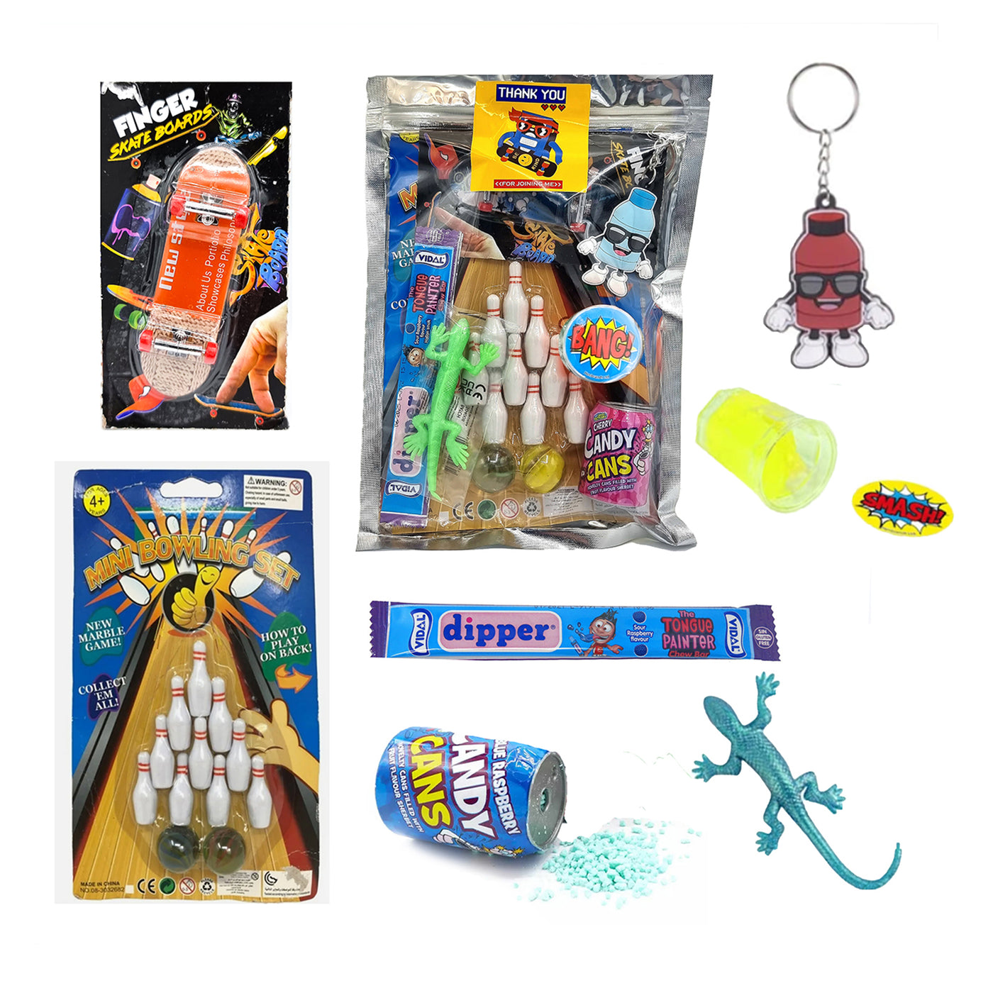 Pre Filled Older Boys Teens Birthday Bowling Skateboarding Birthday Party Goody Bags, Favours Gifts.