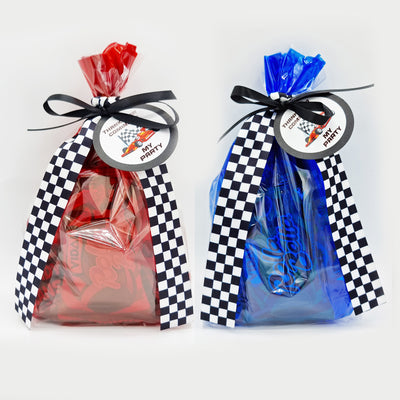 Red Blue Racing Cars Birthday Party Favours With Vegetarian Sweets For Boys