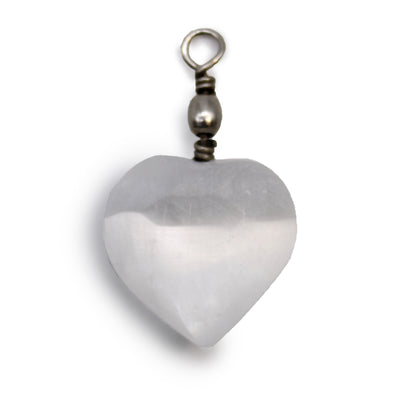 Selenite Heart Pendant.