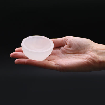 Selenite Round Mini Snack Bowl.