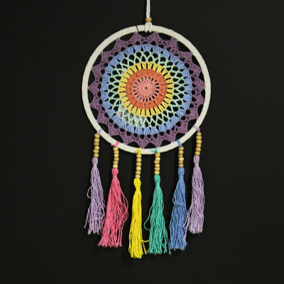 Small Drama Circle Pastel Rainbow Colourful Dreamcatcher.