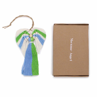 Hanging Raw Natural Cotton Macramé Angel in Gift Box - Rebel.