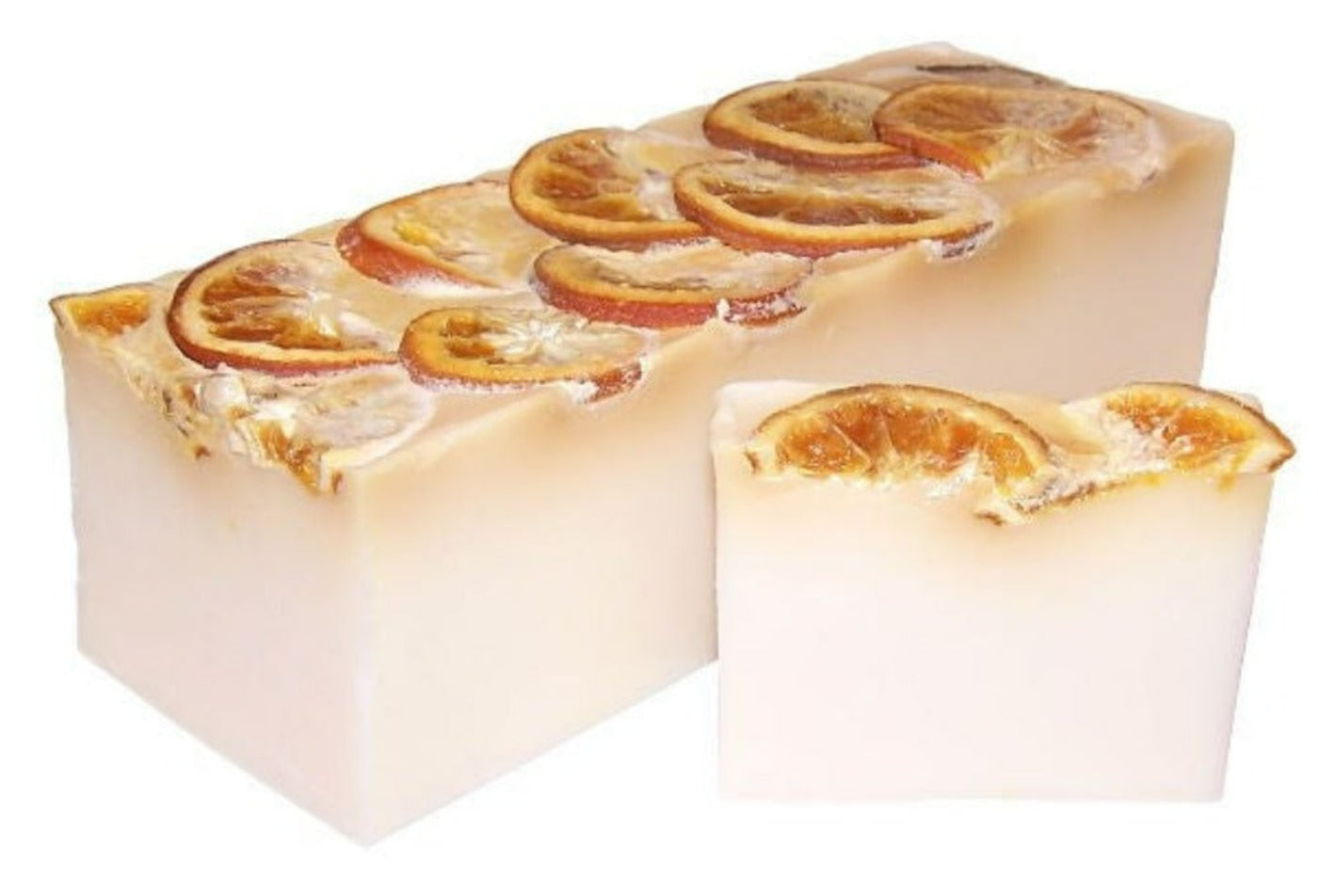 Sunshine Dried Orange Fragrance Soap Loaf And Soap Slices. 