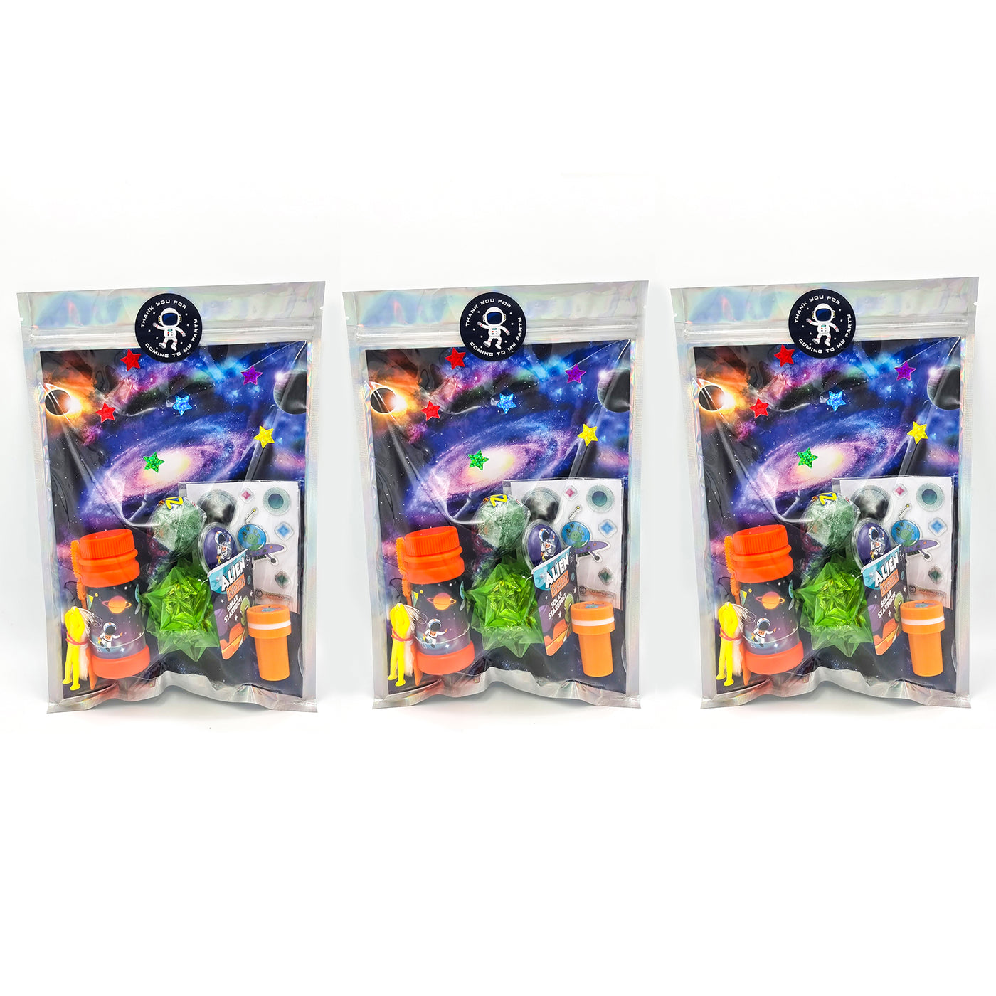 Pre Filled Galaxy Astronaut Space Party Bags, Rocket Space Goody Bags For Children With Toys And Sweets, Party Favours.