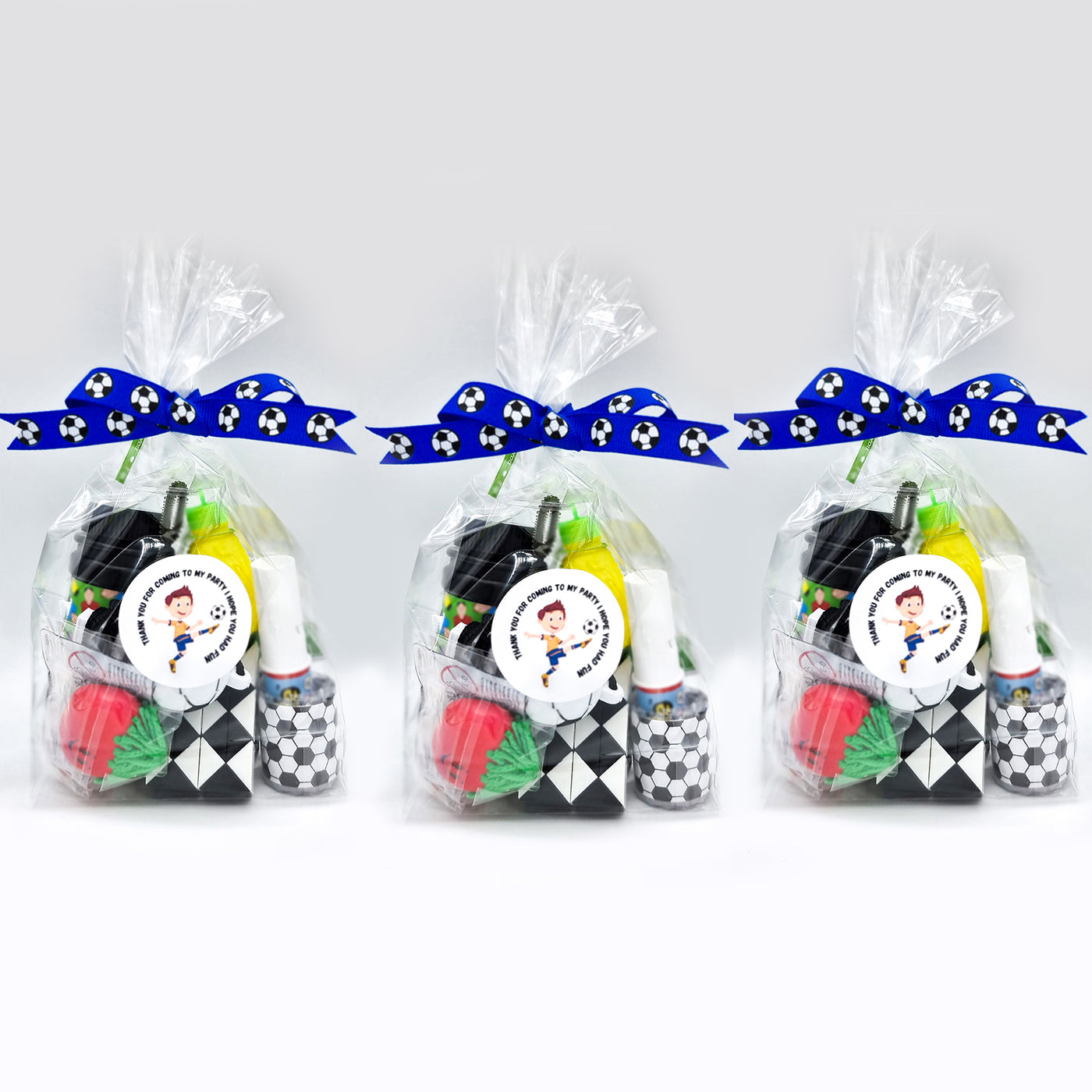 Pre-filled Football Party Bags For Children With Sweets And Toys. Football Party Favours. 