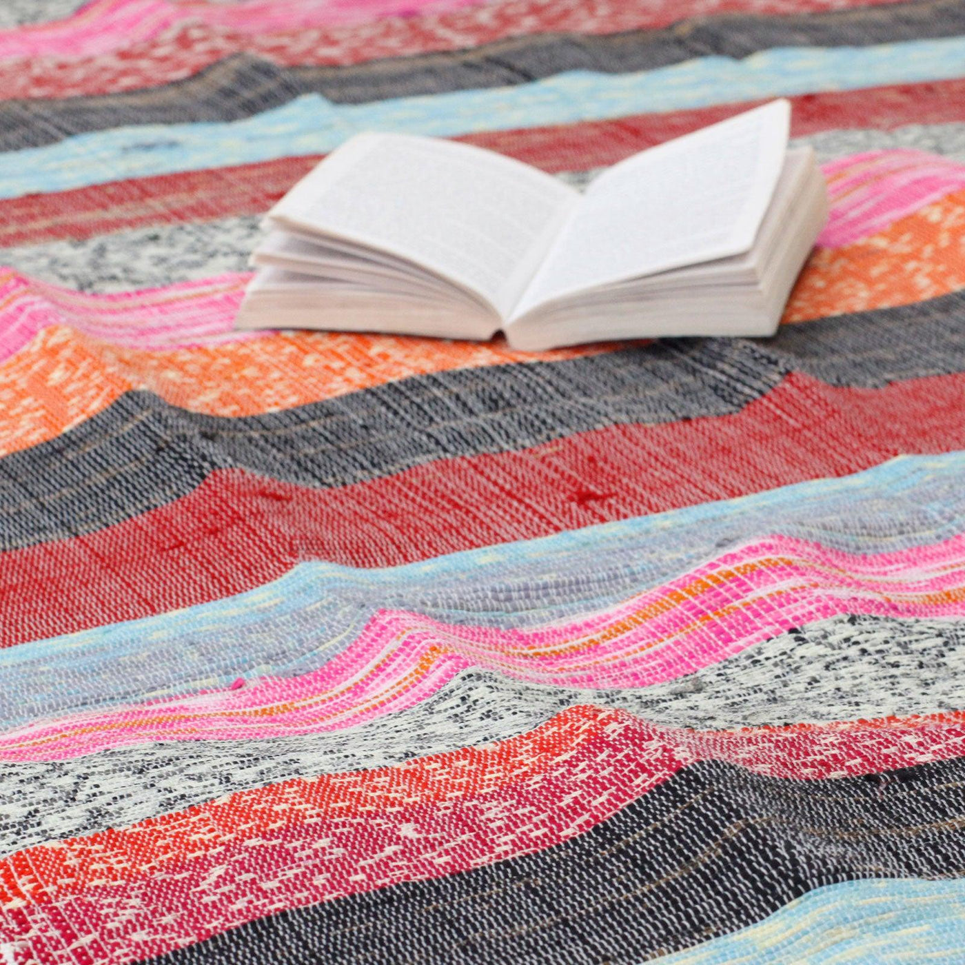 Eco Friendly Multicolour Stripped Indian Rag Rugs 156 x 90cm. 