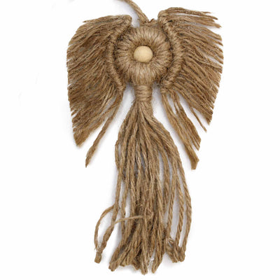 Hanging Raw Natural Cotton Macramé Angel in Gift Box - Rebel.