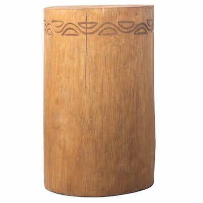 Tribal Design Natural Wooden Pillar Tables Stool.