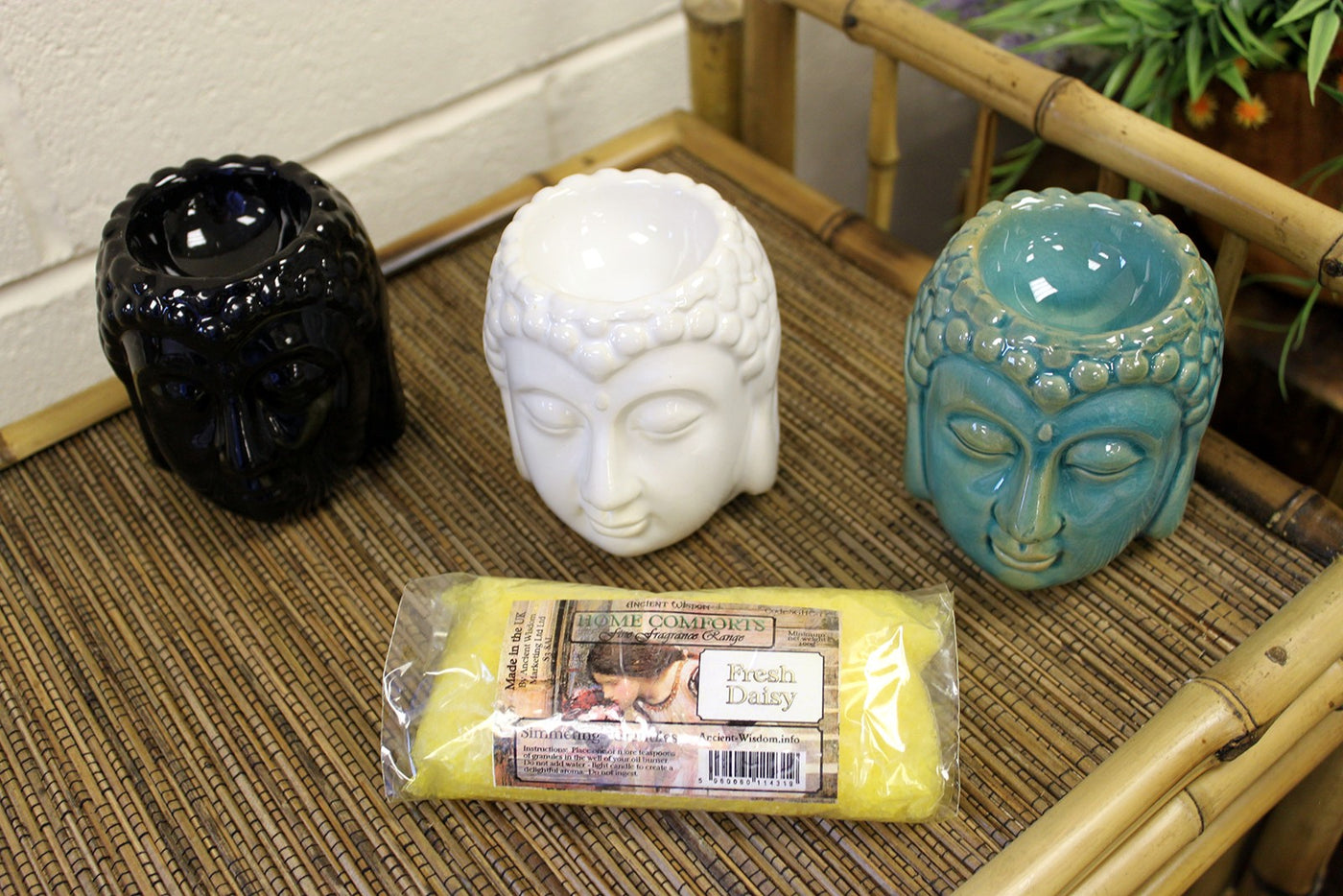 Blue Glazed Buddha Head Wax Melts And Oil Burner.