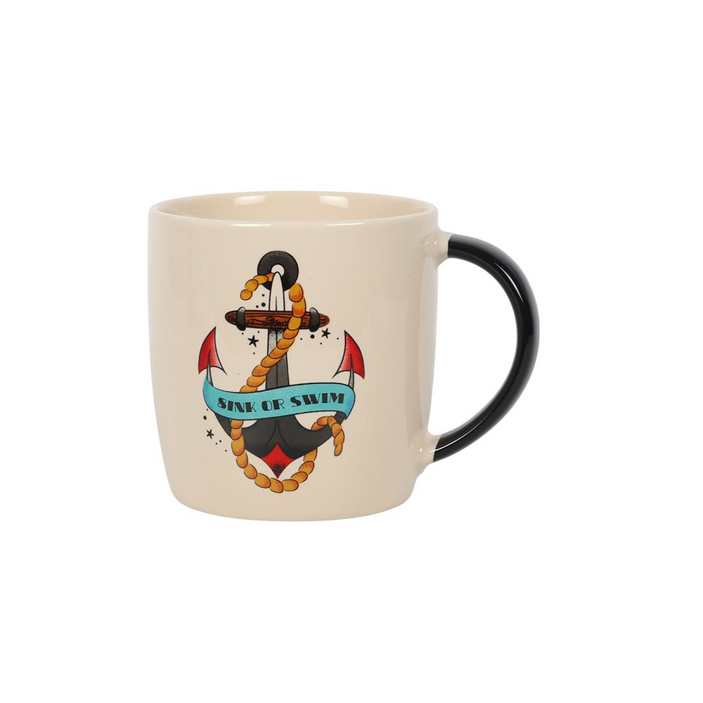 Sink Or Swim Tattoo Anchor Mug