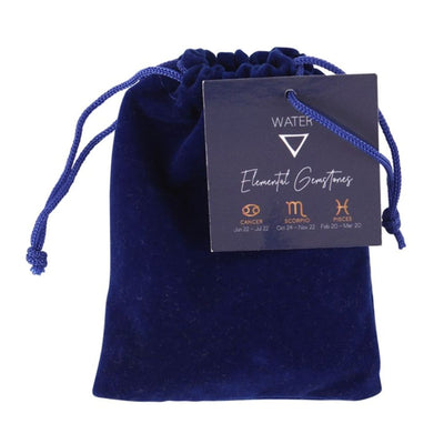 Water Element loose Tumble Gemstone Gift Set With Velvet Pouch.