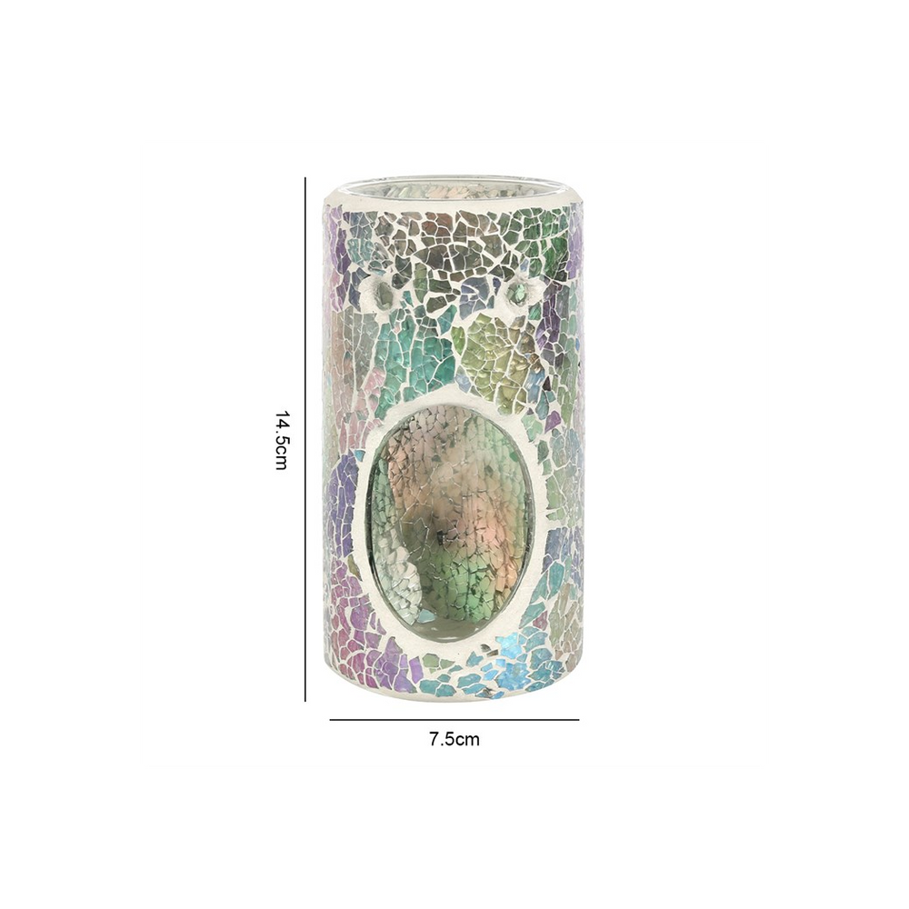 Pillar Light Blue Iridescent Crackle Oil Burner