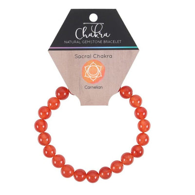 Sacral Chakra Carnelian Gemstone Energy Bracelet.