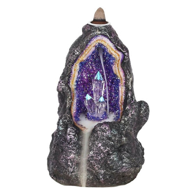 Glowing Purple Crystal Cave Backflow Incense Burner.